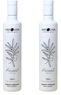 JAVIOLIVA – PACK 2 Botellas AOVE PREMIUM Picual – COSECHA TEMPRANA 2025/26 – Prensado en Frío – 1 Litro Total – Ideal para Cata y Uso Diario.