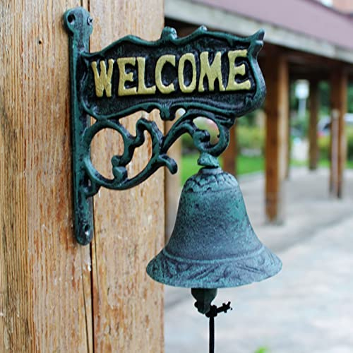 DOGOU Türglocke Gusseisen Glocke Rustikale Türklingeln für Die Veranda, Überdimensioniert Wandbehang Türklingel Aus Gusseisen für Den Wohnbereich Bar Lebensmittelgeschäft, Bronze