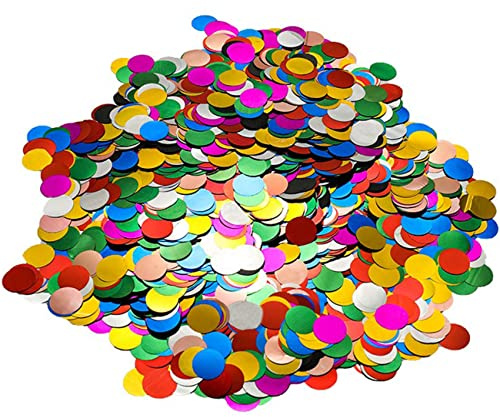 CC wonderland zone 50g Multicolor Metallic Shiny Round Confetti-Table Confetti for Party Wedding Decoration(Φ1.5cm)