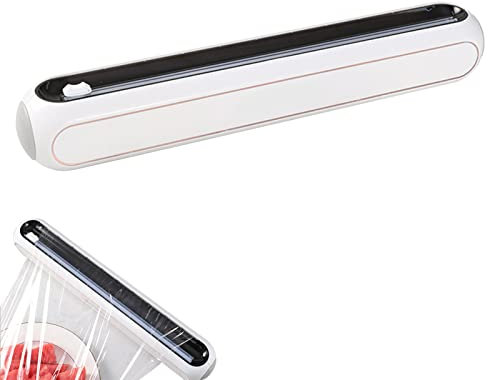 Foil Cutter, Foil Dispenser, Plastic Foil Dispenser, Practical Dispenser for Cling Film and Aluminium Foil, Kitchen Storage, Reusable Organiser for Food Packaging