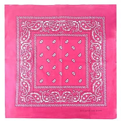 JOPHY & CO. Bandanas aus 100% Baumwolle für Damen Herren Kinder Unisex mit Paisley Muster Kopftuch Kopfbedeckung Schal für Haar/Hals/Handgelenk/Kopf COD.644 (Fuchsia Paisley)