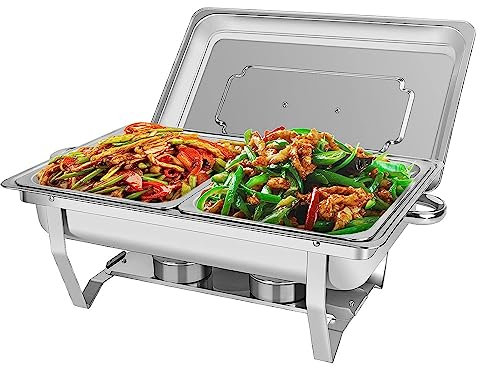 7,5L Edelstahl Warmhaltebehälter Speisewärmer mit Deckel und Faltbaren Beinen Wärmebehälter Essen für Catering, Buffet und Party