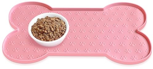 PWTAA Tapete de Silicona Antideslizante para Cuenco de Perro, Mantel Individual más Grueso para Mascotas, Impermeable, con Borde Elevado, Adecuado para Perros pequeños y medianos, Bandeja de Comida