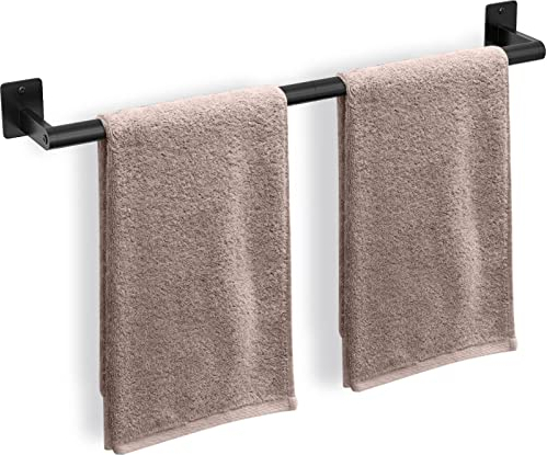 DOKU Towel Rail Wall Mounted, 60CM/24 Inch Stainless Steel Towel Holders for Bathrooms, Matte Black Towel Bar, Modern Towel Rack TowelHolder