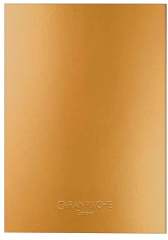 Caran d'Ache Colormat-X Notizbuch in der Farbe: Gold, DIN A5, liniert, 120 Seiten/ 60 Blatt, Hardcover, Papier weiß 90g/qm, 454.413