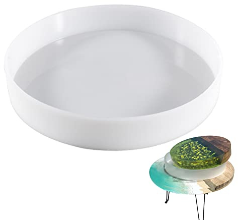 Stampi rotondi in resina, grandi stampi in silicone per resina epossidica, stampi da tavolo per River Coffee Desk, stile da tavolo, per Charcuterie Board fai da te