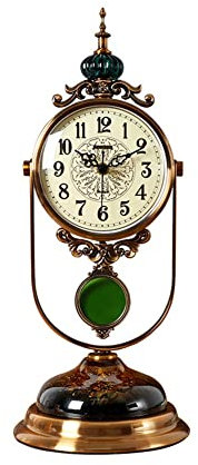 LUOYAOB Vintage Kaminuhr Vintage Tischuhr, Retro -Manteluhr, Antique Home Hotel Dekorative Schreibtischuhr for Wohnzimmer Kamin Artikel Handwerk Ornament