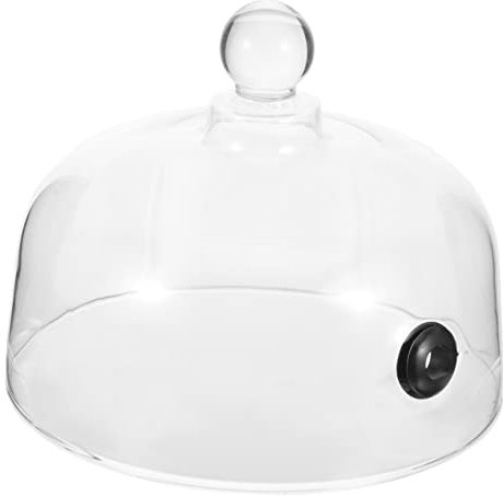 Hoement Glass Smoking Dome Cake Stand Cover Protective Food Cover for Dessert Display