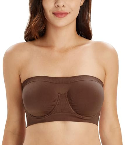DotVol Reggiseno a Fascia Senza Ferretto per Donna caffè S