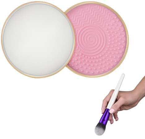 Limpieza de Pinceles de Maquillaje, Limpiador de Jabón Sólido, Juego de Limpiador de Pinceles, Limpiador de Brochas de Maquillaje con Esponja de Silicona, 50g