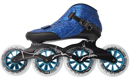 Patines Profesionales En Línea para Adultos, Hombres Y Mujeres, Patines De Velocidad, Patines En Linea Adulto De Fibra De Carbono para Exteriores, Unisex, EU 41/UK 6.5/25.5CM, Azul-B