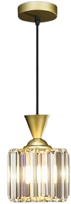 WLBHWL Moderne Mini-Kristall-Pendelleuchte für Kücheninsel, Theke, Bar, Esszimmer, Schlafzimmer, kleine Kristall-Pendelleuchte, verstellbare Hängeleuchte in Schwarz/Gold