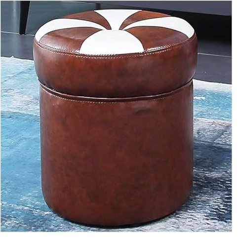 CVNIMV Osmanischer Fußhocker, runder osmanischer Schminkhocker, osmanischer PU-Leder-Couchtisch, Beistelltisch, Fußhocker, Sitz, Frisierstuhl, Fußstütze mit geräuschlosen, rutsc