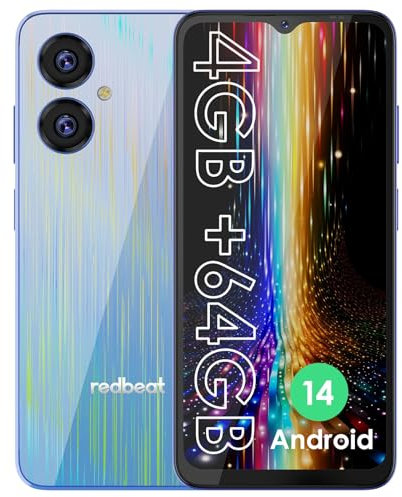 Smartphone Android Sbloccato Economico 6.52 HD - Dual SIM 4G Card | 1.6GHz Processore Octa-Core | 4GB RAM 64GB ROM Espandibile 1TB| Fotocamera 13MP+5MP | Batteria 5000mAh | Bluetooth 5.0 | Blu