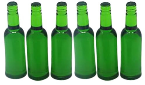 HOOTNEE 6stücke Miniatur Bierflaschen Teiliges Realistische Dekoration Für Puppenhäuser Für Projekte Und Miniatur-szenen Aus Stabilem Harz Gefertigt Fotorequisiten