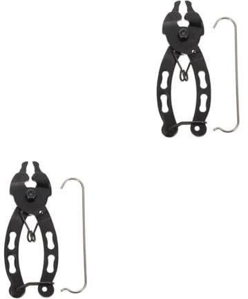 Milisten 2 Pièces Pince à chaîne vélo Outil Accessoires à vélo Outil de chaîne de vélo Outil à chaîne Brise-chaîne Frein Pince à démontage Rapide Outil d'installation de chaîne Acier Black
