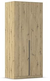 Rauch Möbel Alabama, Kleiderschrank, Farbe Eiche Artisan, Breite 91 cm | Schrank, 2-türig, Zubehör Basic, für Schlafzimmer, Kinderzimmer, Homeoffice, Gästezimmer, Garderobe, Flur
