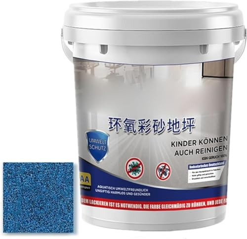 Clisole Epoxy Colored Sand Floor Paints, High-Gloss Marble Effect Epoxy Floor Coating, Waterproof Water-Based Epoxy Floors Paint (dark blue)