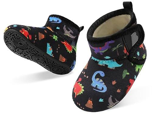 JOINFREE Baby Girls Boys House Shoes Baby Slippers with Non-Slip Rubber Sole Toddlers Cozy Home Booties