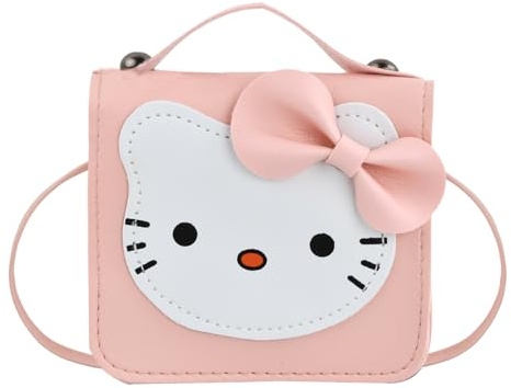 Amexo Kleine Mädchen Katze Umhängetasche, Süße Handtaschen kinder Prinzessin Mini Taschen mit Verstellbarem Gurt Kinder Crossbody Tasche für Kinder Mädchen