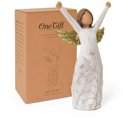 Cuayaes Courage Angel Figurines Positive Emotional Support Gift, Congratulations New Beginnings New Job Gifts for Women, Cheer Up Guardian Angel Ornament, Cancer Chemotherapy Gifts for Woman