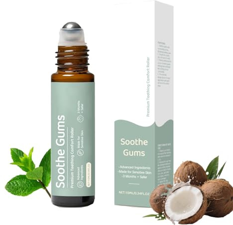 Teething Roller, Children's Teething Roller Ball, Natural Pain Relief Baby Roller Teething Oil Suitable, Natural Teething Oil for Relieving Teething Discomfort In Babies (1Pc)