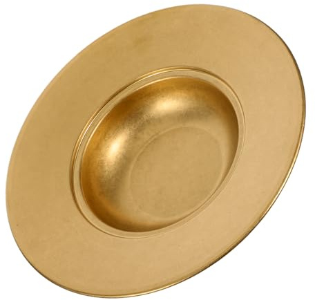 Cabilock Vintage Italian Charm Stainless Steel Pasta Bowl with Smooth Finish and Easy to Clean Design, Golden Shallow Eating Bowl for Serving Pasta and Salads at Home