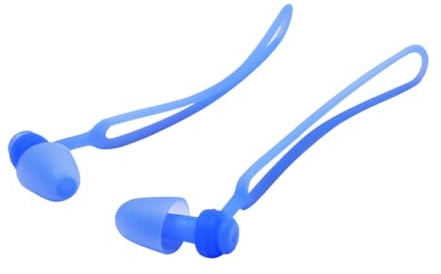 ARTSEWPLY Wasserdichte Schwimm ohrenstöpsel mit Weichem Silikon Ergonomisch Geformt mit Praktischem Ohrschutz und Befestigungsseil für Damen Herren und Blau
