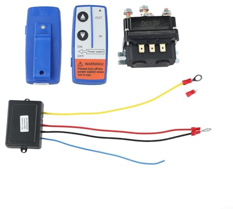 Emiif Relé de cabrestante de 12 V 250 A con control remoto inalámbrico para accesorios ATV y UTV