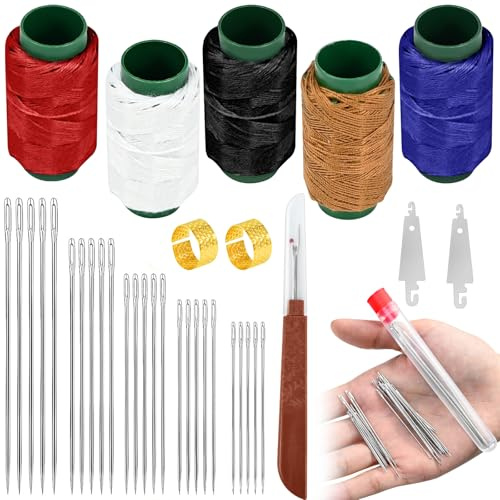 41Pcs Stainless Steel Sewing Needles Set, Strong Hand Steel Sewing Needle Kit Small, Multi-Purpose Needle and Thread Kit with Threader, Portable Professional Hand Repair Tools for Adults DIY