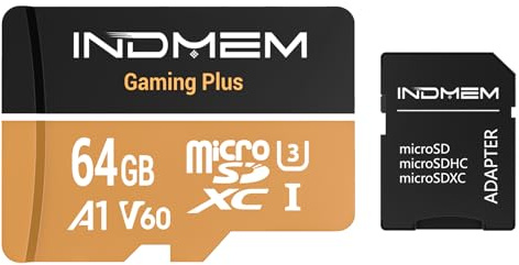 Micro SD Card 64GB High-Speed Performance (120MB/s Read, 90MB/s Write), Supports 4K/8K Video Recording, Compatible with DSLR, Drone, Action Camera & Portable Devices（1 microSD Card +1 Adapter）