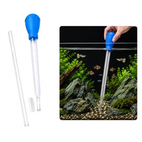 Aquarium Turkey Baster 45cm Long Pipette Fish Feeder with 26 Cm Extension Tube, Aquarium Water Changer Siphon, Coral Feeding and Aquarium Care for Waste Removal, Coral Feeding, Bottom Debris Care