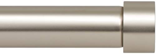 Ivilon Drapery Window Curtain Rod - End Cap Style Design 1 Inch Pole. 28 to 48 Inch Color Satin Nickel