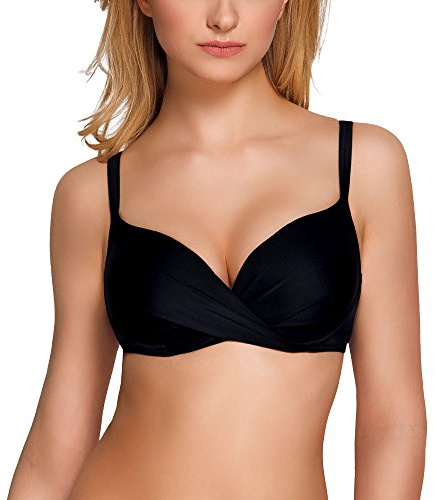 VIVISENCE 3209 Bikini BH Dame Bademode Bikinioberteil Musterlos Bügel EU, Schwarz,85E