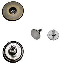 ISTA TOOLS Jeansknöpfe ★ Rostfrei ★ Metallknopf 14mm, 17mm und 20mm, Metall Knöpfe,Fester Sockel (10 STK. mit Nieten, 14mm Antik oxidiert)