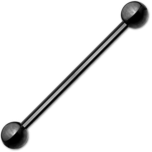viva-adorno 1,6 x 38 x 5mm Barbell Piercing Stab Industrial Ohrpiercing Cartilage Stecker Hantel Edelstahl beschichtet Z310i