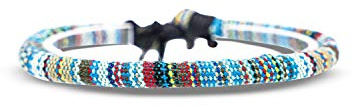 Made by Nami Surfer Bracelet pour hommes et femmes - boho hippie - accessoires de plage et de festival - fabriqués à la main - 100% coton écologique, imperméable et ajustable (Rose) (Bleu 2)