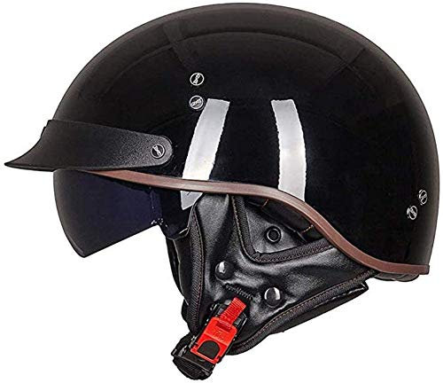 Jet Moto Casque Bol , Open Face Classic Sun Casque Moto Jet Vintage,- ECE Homologué en pour Scooter Chopper - Casque De Moto Homme Et Femme Pilot Demi-Jet,pour Toutes Les Saisons