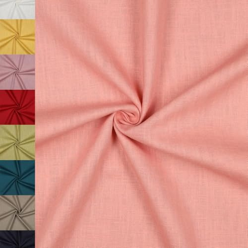 MAGAM-Stoffe Julia 100% Leinen Stoff uni Oeko-Tex Meterware 50cm (04. Altrosa)
