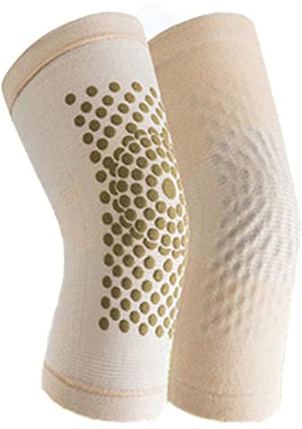 1 Paire Genouillères Magnétiques Auto-chauffantes pour Vieilles Jambes Froides, Arthrite, Douleur, Genouillère de Compression pour hommes et femmes (Beige)