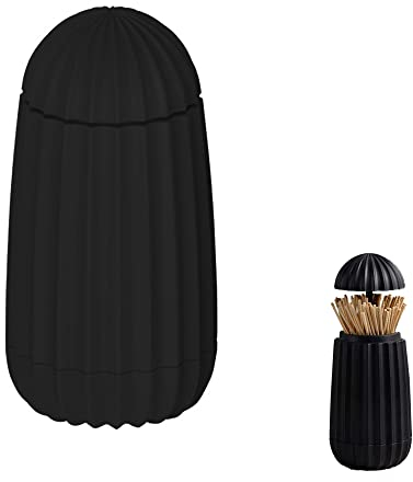Zahnstocherhalter, Zahnstocherboxen, Zahnstocherspender Automatisch, Automatische Pop Up, Kaktus Design, für Büros, Restaurants, Bars, Cafés, Hotels, Hochzeiten (Schwarz)