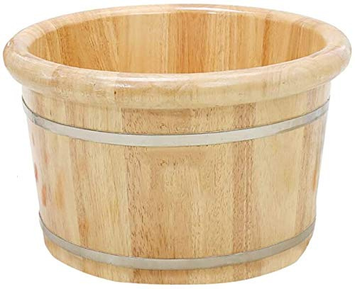 Foot Tub Wooden Foot Basin Household gift Solid Wood Natural Solid Wood Foot Tub Foot Bath Barrel Thicken Foot Basin Wooden Smooth and delicate pedicure bucket Foot Bath Foot Barrel Wooden Foot Soakin