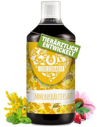 TIERLIEBHABER – Immunkräutersaft für Pferde 1L – Tierärztlich entwickelt – Immunsystem stärken & Abwehrkräfte aktivieren – Mit Hagebutte, Süßholzwurzel und Kräutern – Natürlicher Immun Booster Saft