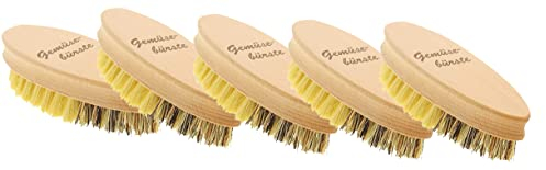teemando® 5 X Gemüsebürste, Reinigungsbürste aus Buchenholz mit Naturborsten in 2 Härtegraden