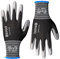 KAYGO Thin Work Gloves PU Coated 12 Pairs, KG15P, Nylon Liner with Flexible Polyurethane Coating Lightweight Safety Work Gloves for Precision Handling Work, DIY, Assembly, Warehouse (Black, M)