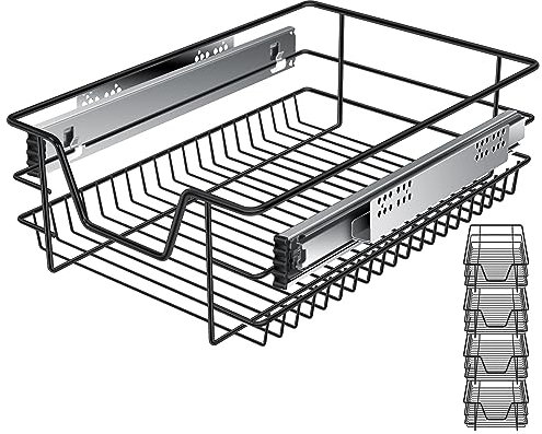 KESSER® Teleskopschublade 4x 40 cm ✓ Küchenschublade ✓ Küchenschrank ✓ Korbauszug ✓ Schrankauszug ✓ Vollauszug ✓ Schublade