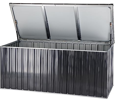 DEMA Gartenbox Duisburg XXL 770 L – Auflagenbox, Kissenbox, Metallbox, Aufbewahrungsbox, Truhe, wasserdicht, robust & belüftet, ideal für Garten, Terrasse & Balkon