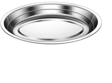 Tranchiertablett aus Edelstahl, ovale Servierplatte, dampfender Fischteller, Snacks, Desserts, Servierschale (34 cm)