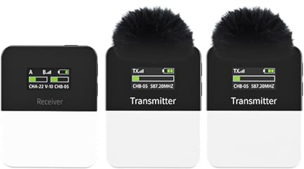 Sistema microfono senza fili HUIOP KT-W1-K2 One-Trigger-Two UHF Wireless Microphone System (2 trasmettitori e 1 ricevitore) Microfono a clip 50M Rang di trasmissione Accoppiamento automatico Monitorag