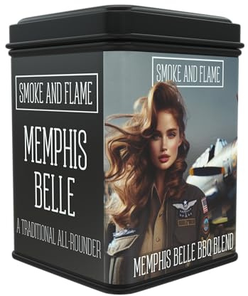 Memphis Belle Barbecue Dry Rub 200g BBQ Spice Blend Seasoning - Smoke and Flame | Large 200g Tin barbecue Pork Chicken Beef Fish Wet Marinade